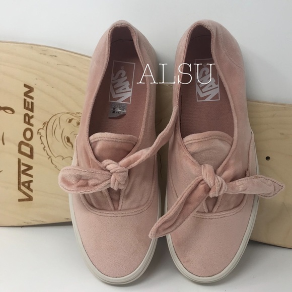 VANS Authentic Knotted Velvet Rose Cloud ⛅️ W - Picture 2 of 7